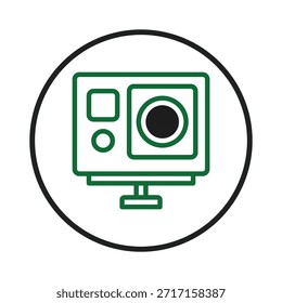 Action camera icon symbolizes adventure and capturing memories. With its sleek, modern design, it represents exploration, technology, and the pursuit of recording life's thrilling moments. A