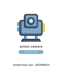 action camera icon vector illustration. action camera icon flat design.