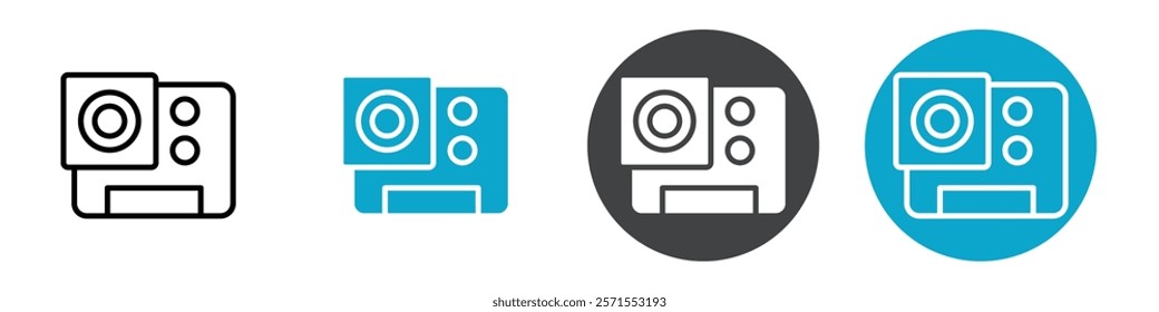 action camera icon Vector illustration in black