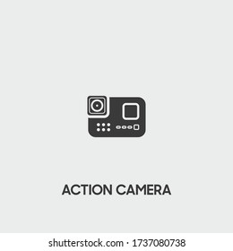 action camera icon. action camera vector on gray background