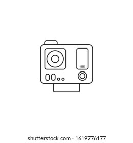 Action camera Icon vector sign isolated for graphic and web design. Camera for active sports. Ultra HD. 4K symbol template color editable on white background.