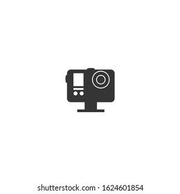Action camera Icon vector sign isolated for graphic and web design. Camera for active sports. Ultra HD. 4K symbol template color editable on white background.
