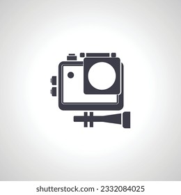 Action camera icon vector, solid illustration, pictogram isolated on white