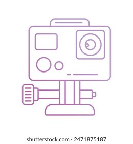 action camera icon with white background vector stock illustration