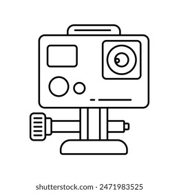 action camera icon with white background vector stock illustration