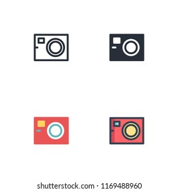 action camera icons vector eps10. icon design with four different styles