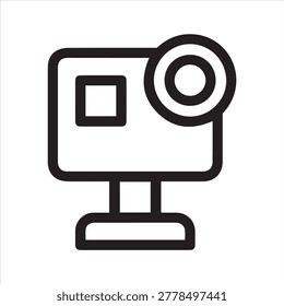 Action camera isolated icon, sport action camera vector icon with editable stroke.