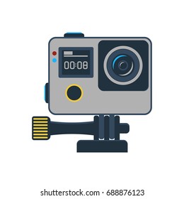 Action camera isolated vector icon. Outdoor activity, nature traveling equipment element.