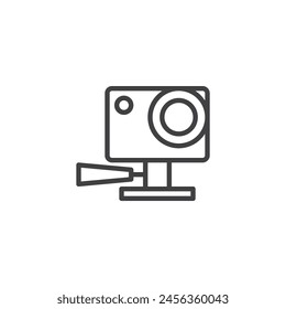 Action Camera line icon. linear style sign for mobile concept and web design. Action camera outline vector icon. Symbol, logo illustration. Vector graphics