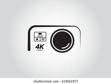 Action camera logo. Camera for active sports