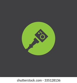 action camera monopod cut identity template icon design element