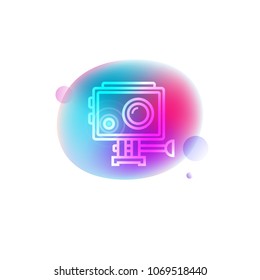 Action camera neon icon