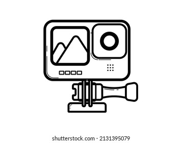 Action Camera outline isolated symbol icon logo