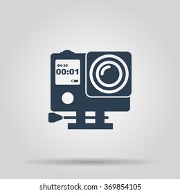 Action camera outline monochrome icon. Extreme cam. Flat design style eps 10