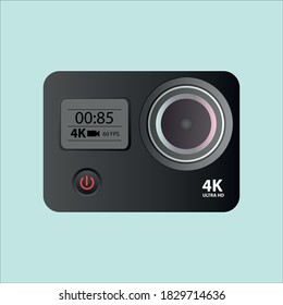 action camera, realistic vector illustration, gray color