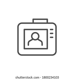 Action camera screen line outline icon