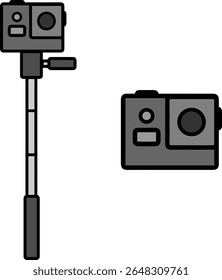 Cámara de la acción con el palillo de Selfie y Standalone