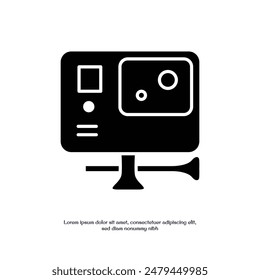 action camera solid icon vector design good for web or mobile app