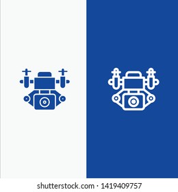 Action, Camera, Technology Line and Glyph Solid icon Blue banner Line and Glyph Solid icon Blue banner