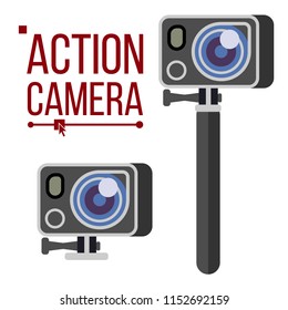 Action Camera Vector. Active Extreme Sport Video. Isolated Illustration