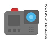 Action Camera Vector Flat Icon Design