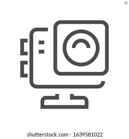 Action camera vector icon design, 48x48 pixel perfect and editable stroke.