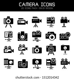 action camera and video camera icons set