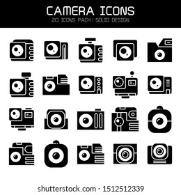 action camera and video camera icons set