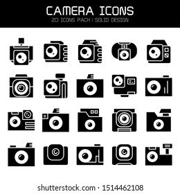 action camera and video camera icons set
