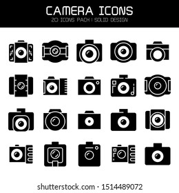 action camera and video camera icons set