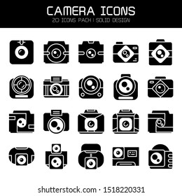 action camera and video camera icons set