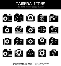 action camera and video camera icons set