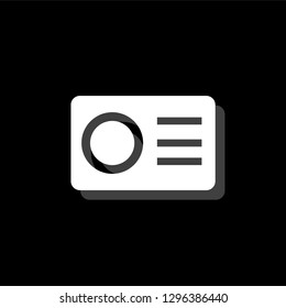 Action Camera. White flat simple icon with shadow