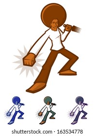 Action character with a giant afro/Afro Man Vector