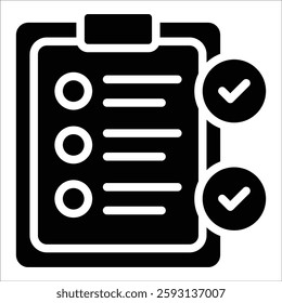 Action Checklist Icon Element For Design