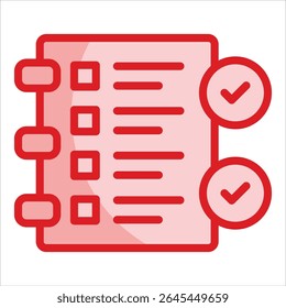Elemento de icono de lista de comprobación de acción para diseño