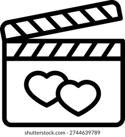 action clapper line icon illustration vector