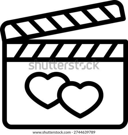 action clapper line icon illustration vector