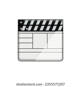 action clapperboard cartoon. director slate, camera media, cinematography black action clapperboard sign. isolated symbol vector illustration