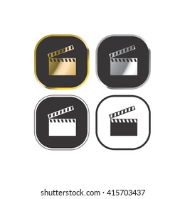 action clapperboard icon with four variations vector drawing