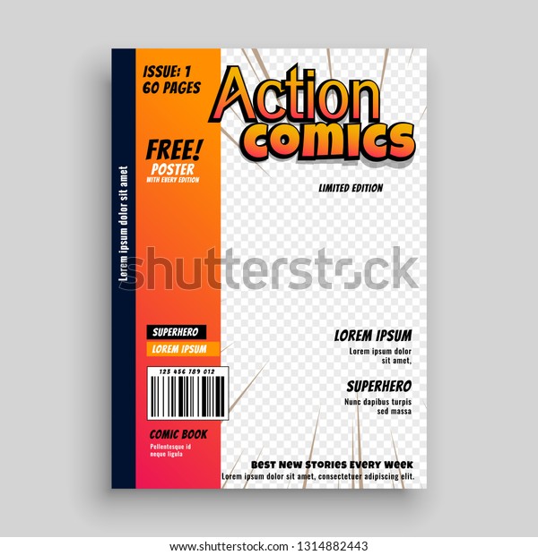Comic Book Cover Page Template from image.shutterstock.com