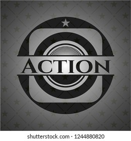 Action dark emblem. Retro