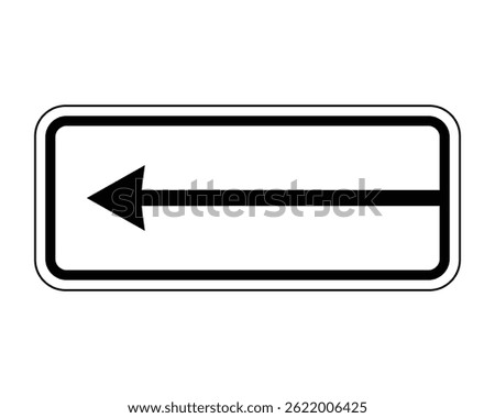 Action Direction Panel for Prohibition Signs – Leftward Restriction – High-Quality Vector Stock Image