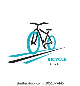 Action drive Bicycle and stripes logo vector