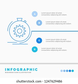 Action, fast, performance, process, speed Infographics Template for Website and Presentation. Line Blue icon infographic style vector illustration