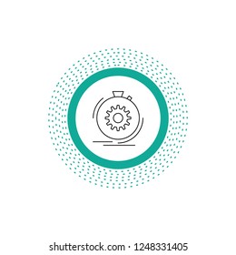 Action, fast, performance, process, speed Line Icon. Vector isolated illustration