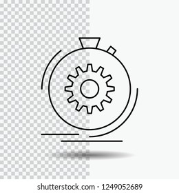 Action, fast, performance, process, speed Line Icon on Transparent Background. Black Icon Vector Illustration