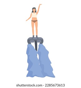 Action flyboard icon cartoon vector. Sea summer. Action sport