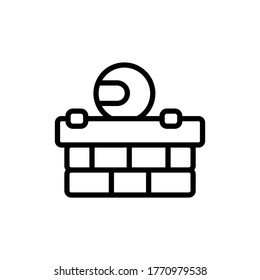 Juego de acción, icono de ninja. Línea simple, contorno de elementos vectoriales de iconos de videojuegos para ui y ux, sitio web o aplicación móvil