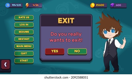 Action Game Ui Kit incluye menús, elementos emergentes, pantallas y juegos 